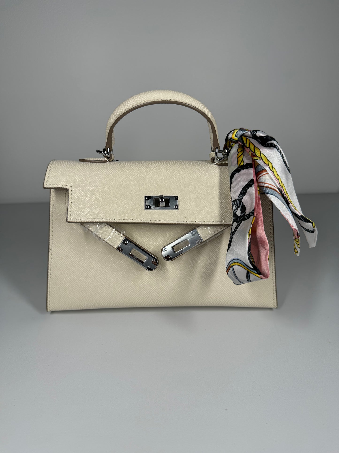 Sac à main "style" Kelly 22cm Blanc