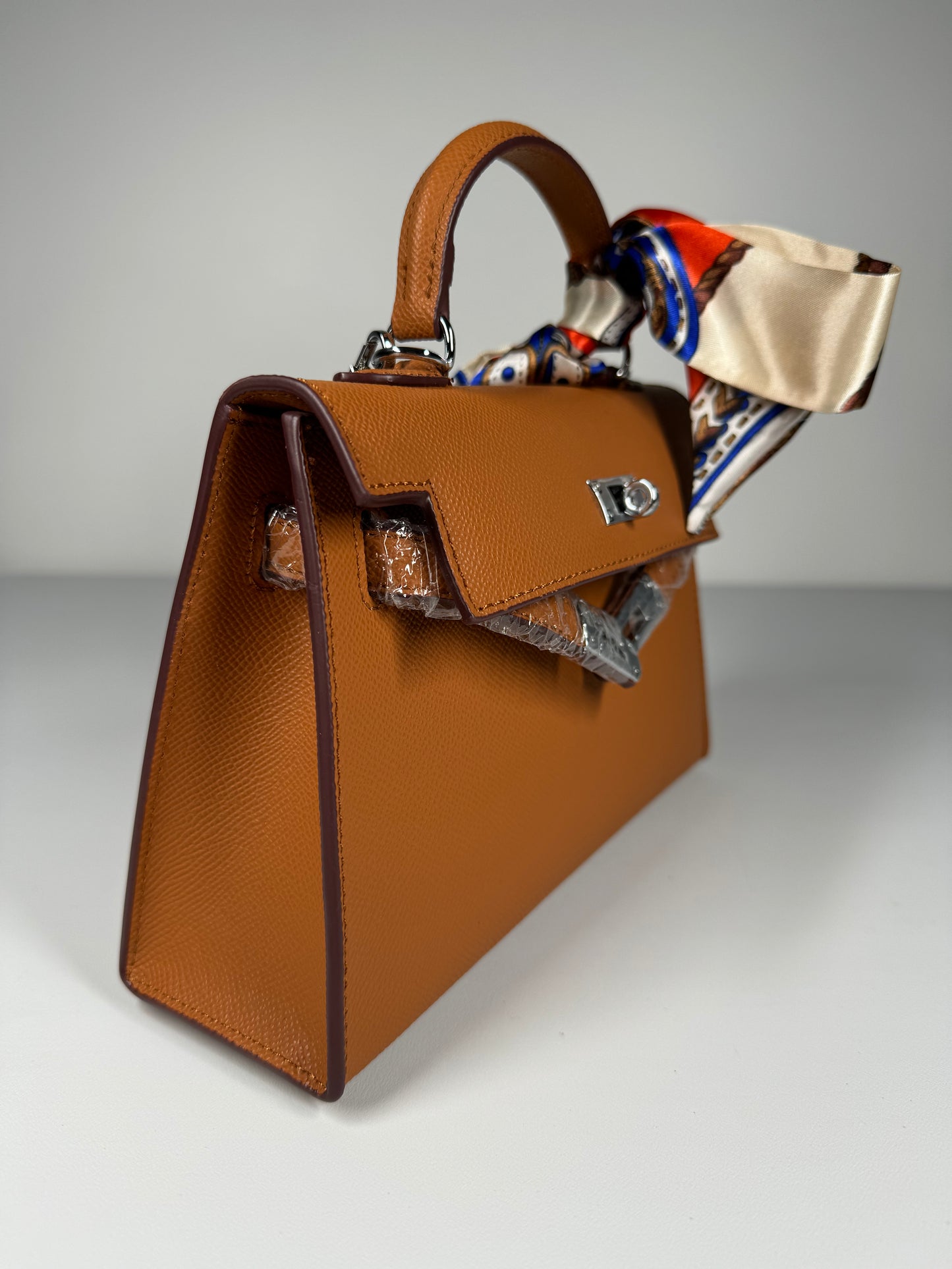 Sac à main "style" Kelly 22cm Camel