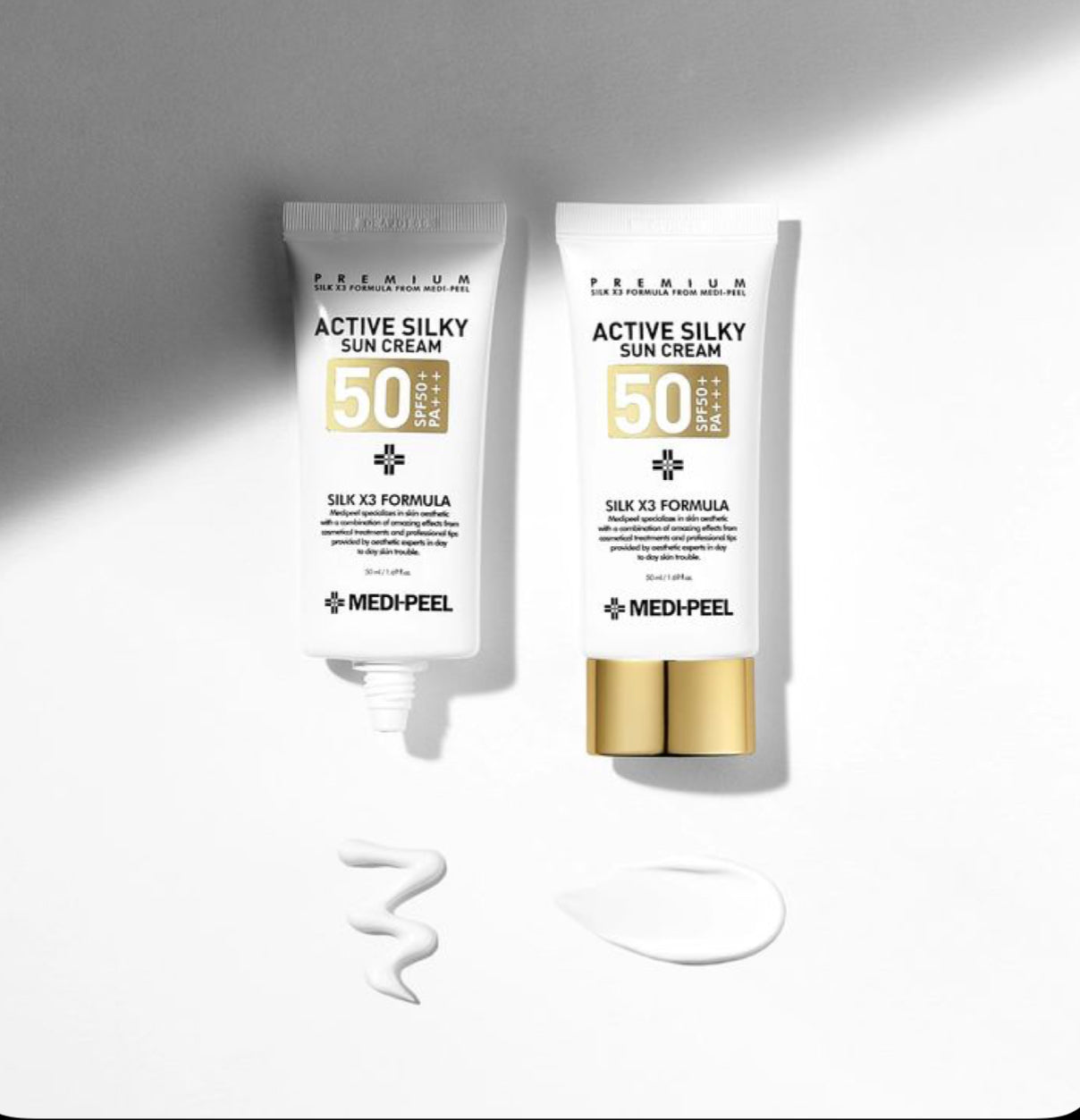 MEDIPEEL – Active Silky Sun Cream SPF50+ PA+++ / Crème Solaire 50ML