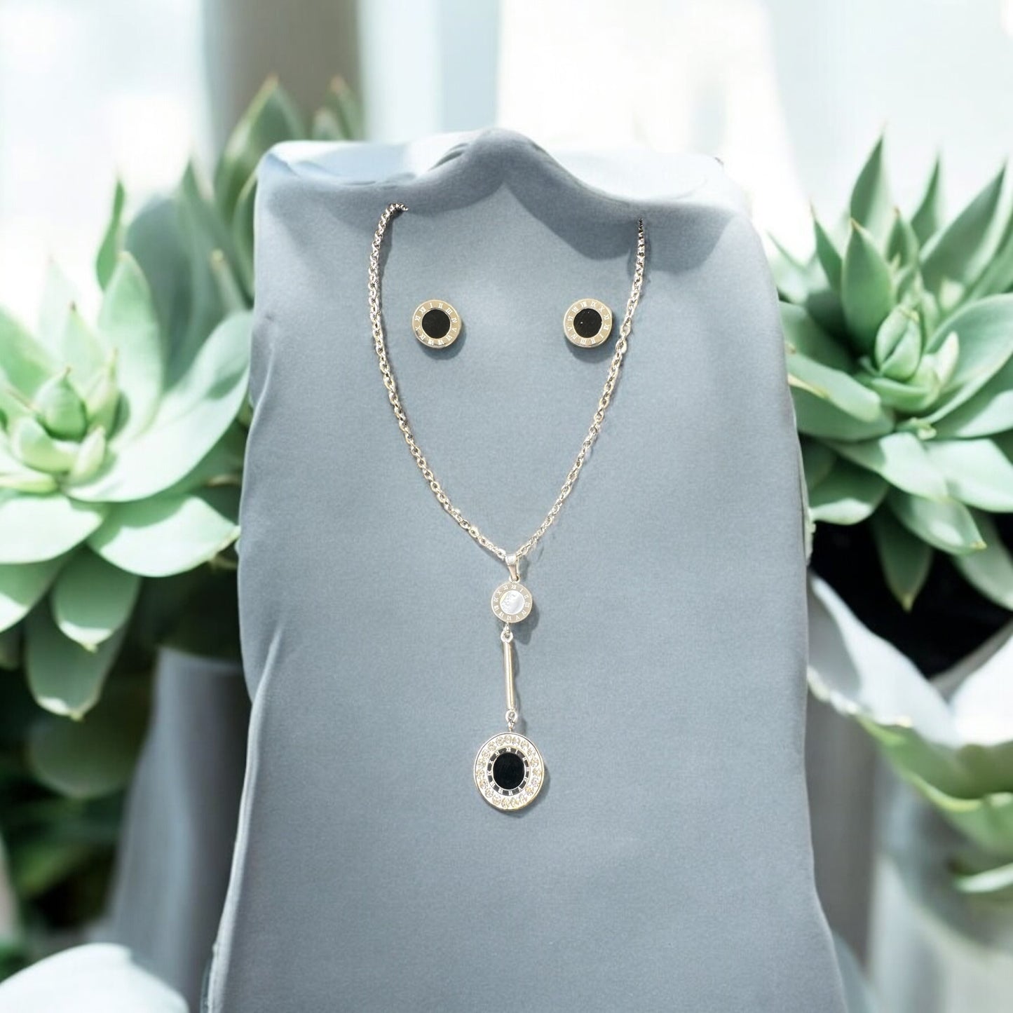 JADE ( Parure Boucle D'oreille + Collier )