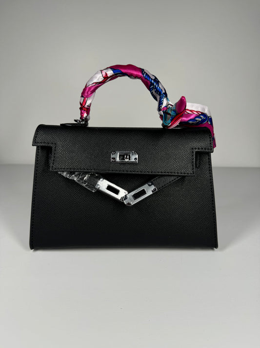 Sac à main "style" Kelly 22cm Noir