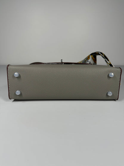 Sac à main "style" Kelly 22cm Gris