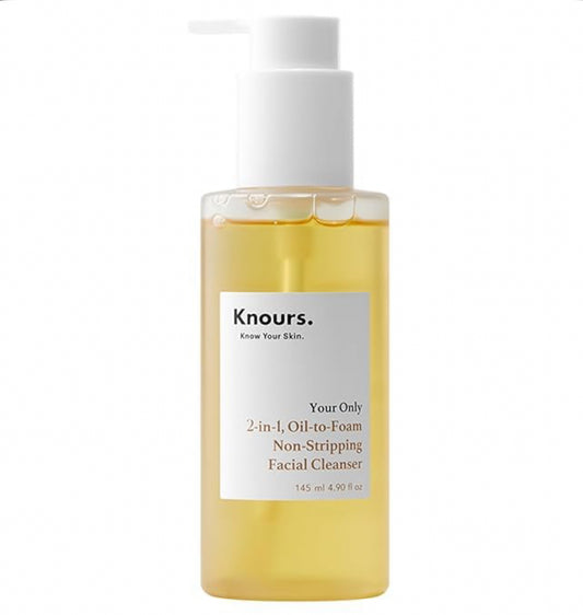 Knours 2-in-1, Oil-to-Foam Non-Stripping Facial Cleanser