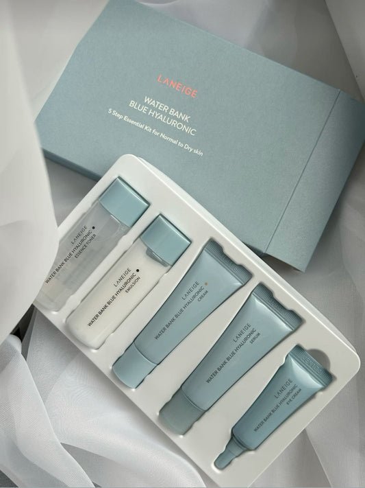 LANEIGE - Water Bank Blue Hyaluronic 5 Step Essential Kit (Peau Normale à Sèche) coffret